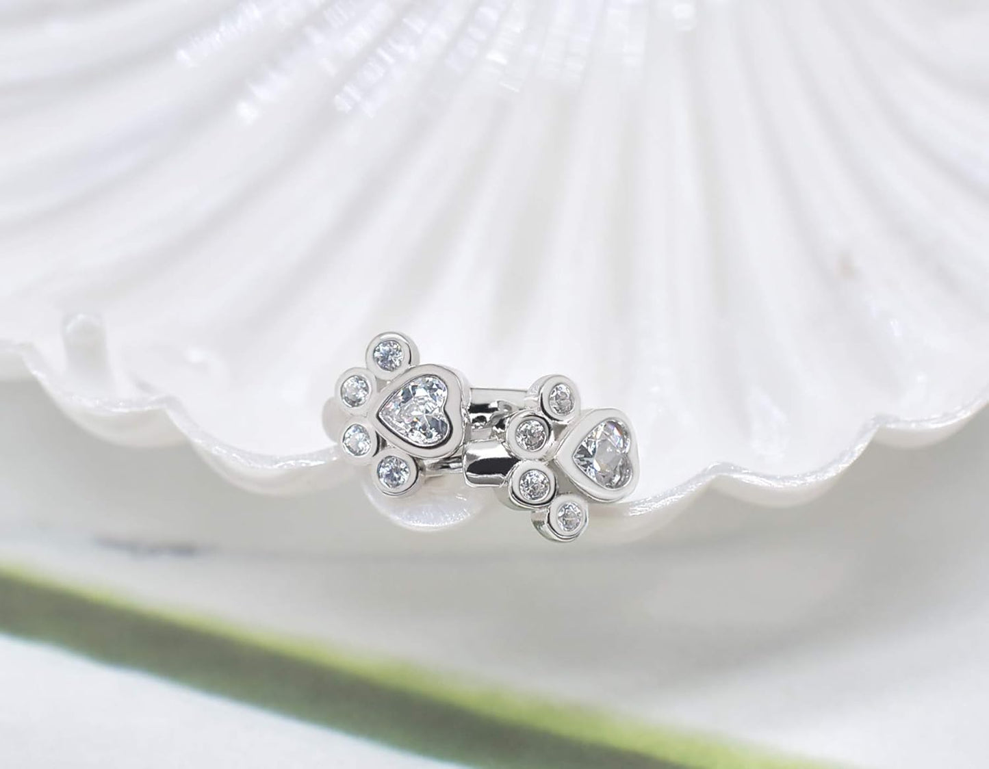 YUNA β Elegant Paw Huggie Hoops with Sparkling Zirconia for Stylish Accents