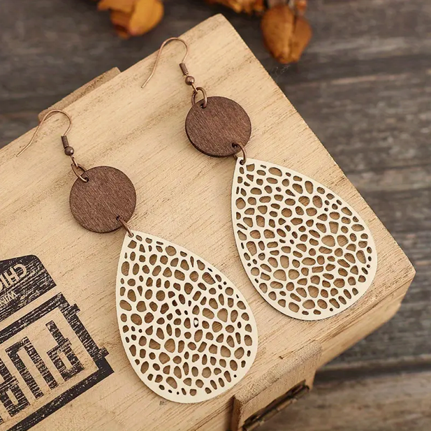 Drop Earrings Made from Vintage Leather