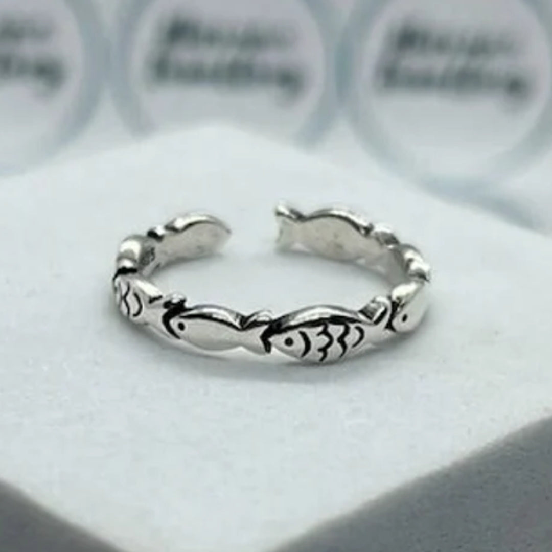 NARA β Elegant Vintage Fish Ring Made of High-Quality Sterling Silver