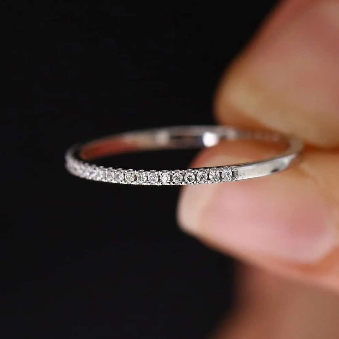 Adjustable Silver Ring with Beautiful Cubic Zirconia Stones