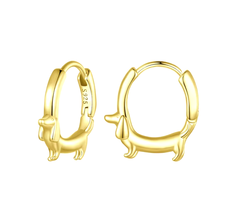 LUNIA β Elegant Dachshund Hoop Earrings Made of High-Quality Sterling Silver