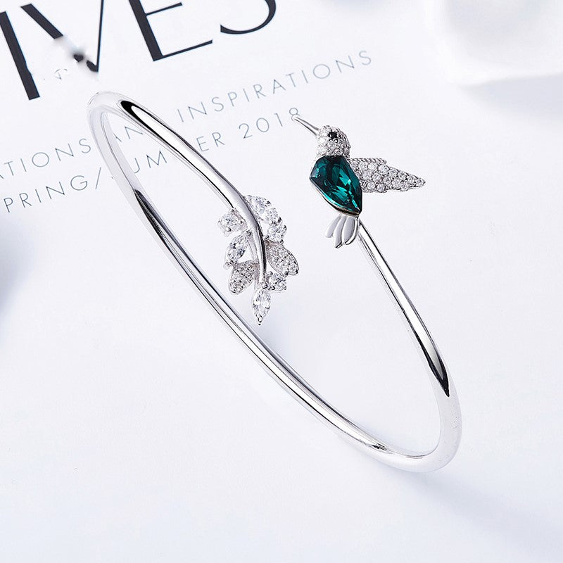AYANA β Elegant Adjustable Hummingbird Ring with Sparkling Rhinestone