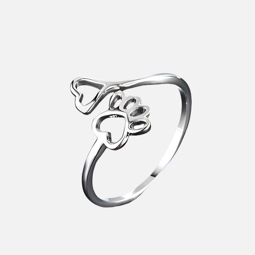 TILAIE β Flexible Stainless Steel Paw & Heart Ring for Stylish Comfort