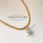 Elegant Rhinestone Pendant Necklace | Gold-Westeryn