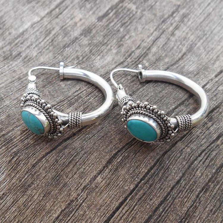 Chic Turquoise Retro Earrings-Westeryn