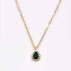 Green Water Drop Necklace-Westeryn
