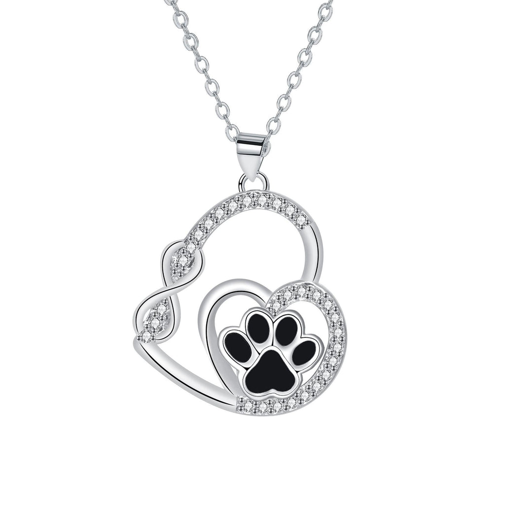 Endless Affection Paw Print Pendant Necklace-Westeryn
