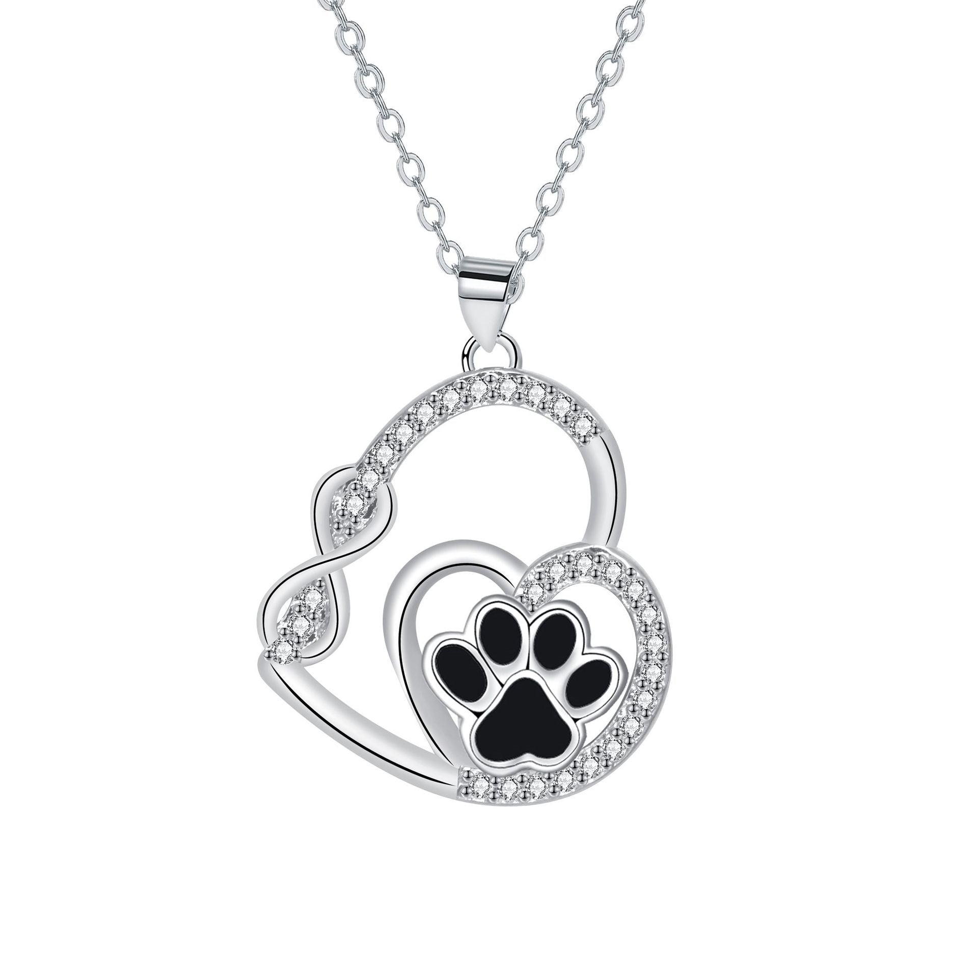Endless Affection Paw Print Pendant Necklace-Westeryn
