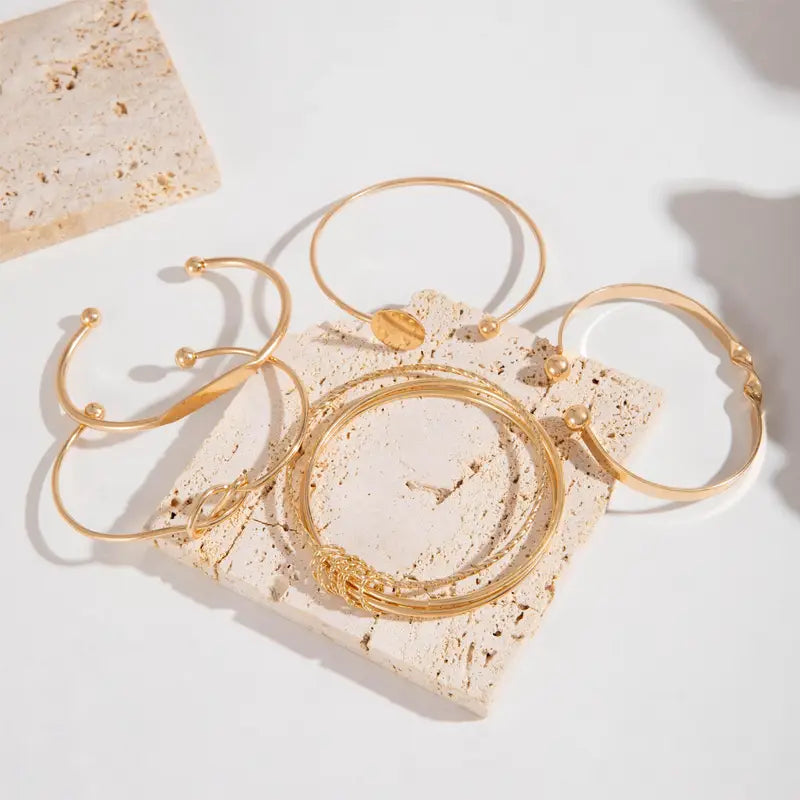 Knotted Elegance Bracelet Set | Gold-Westeryn