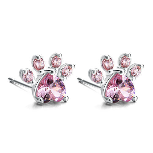 Elegant TALINA 4-Piece Rose Gold Jewelry Set with Paw & Zirconia Heart - Perfect Gift for Animal Lovers
