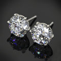 Vintage Round White Silver Earrings-Westeryn