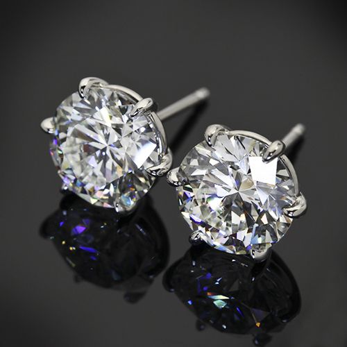 Vintage Round White Silver Earrings-Westeryn