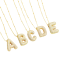 Bubble letter initial necklace set | Gold-Westeryn