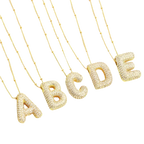 Bubble letter initial necklace set | Gold-Westeryn