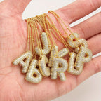 Bubble letter initial necklace set | Gold-Westeryn