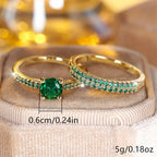 Serena Emerald Duo Ring Gold Set-Westeryn