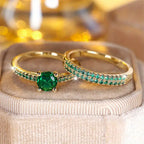 Serena Emerald Duo Ring Gold Set-Westeryn