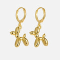 Elegant MINI Golden Huggie Hoops with Playful Balloon Dog Pendant-Westeryn