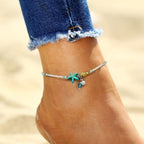 Star Shell Anklet with Gemstones-Westeryn