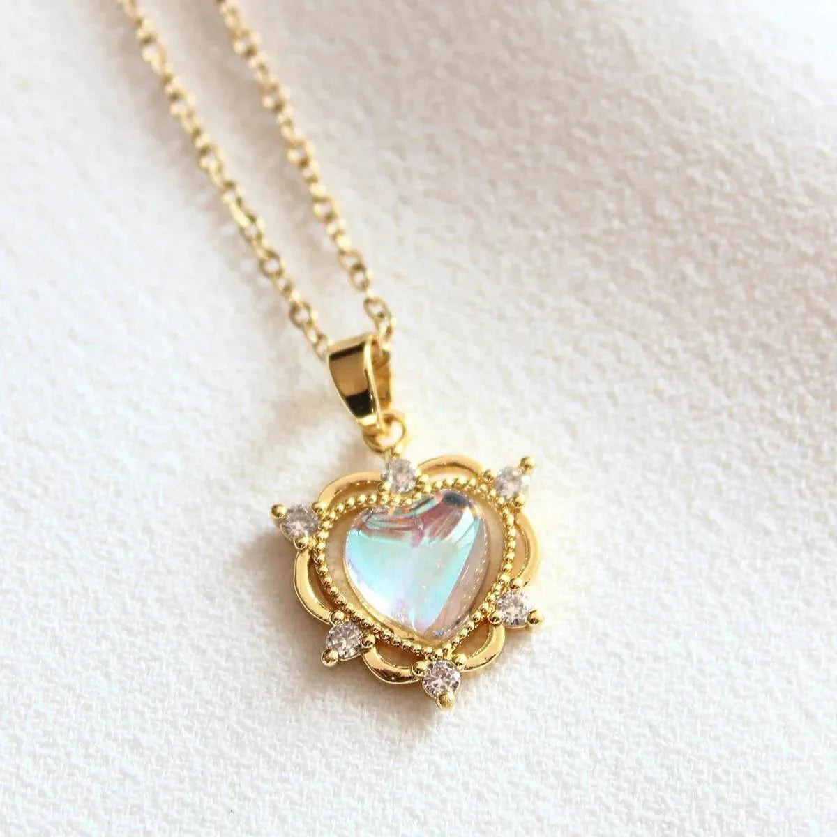 Moonstone Necklace - Heart Shape-Westeryn