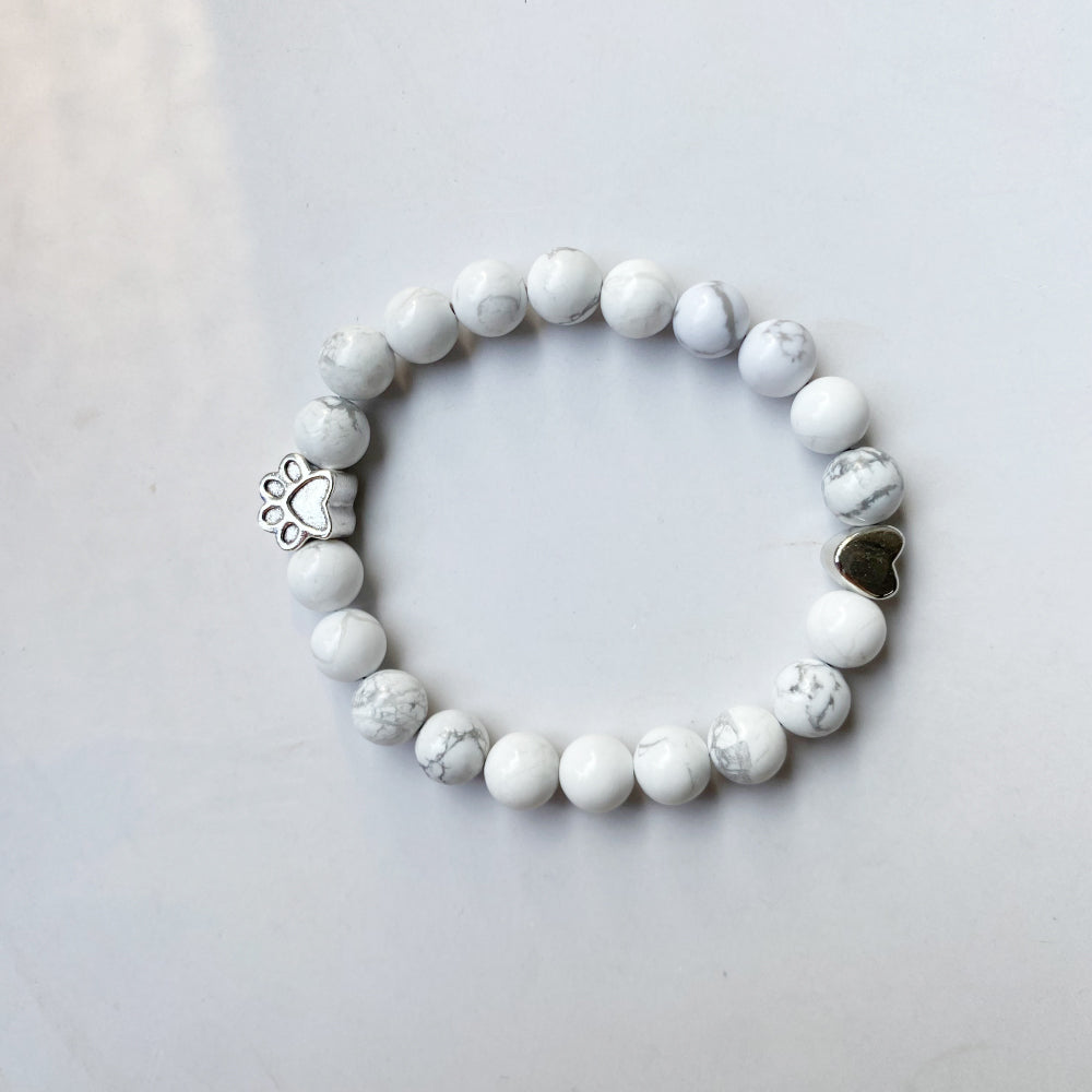 ELARA – Handmade Natural Stone Bracelet with Cute Paw and Heart Charms for a Unique Look-Westeryn