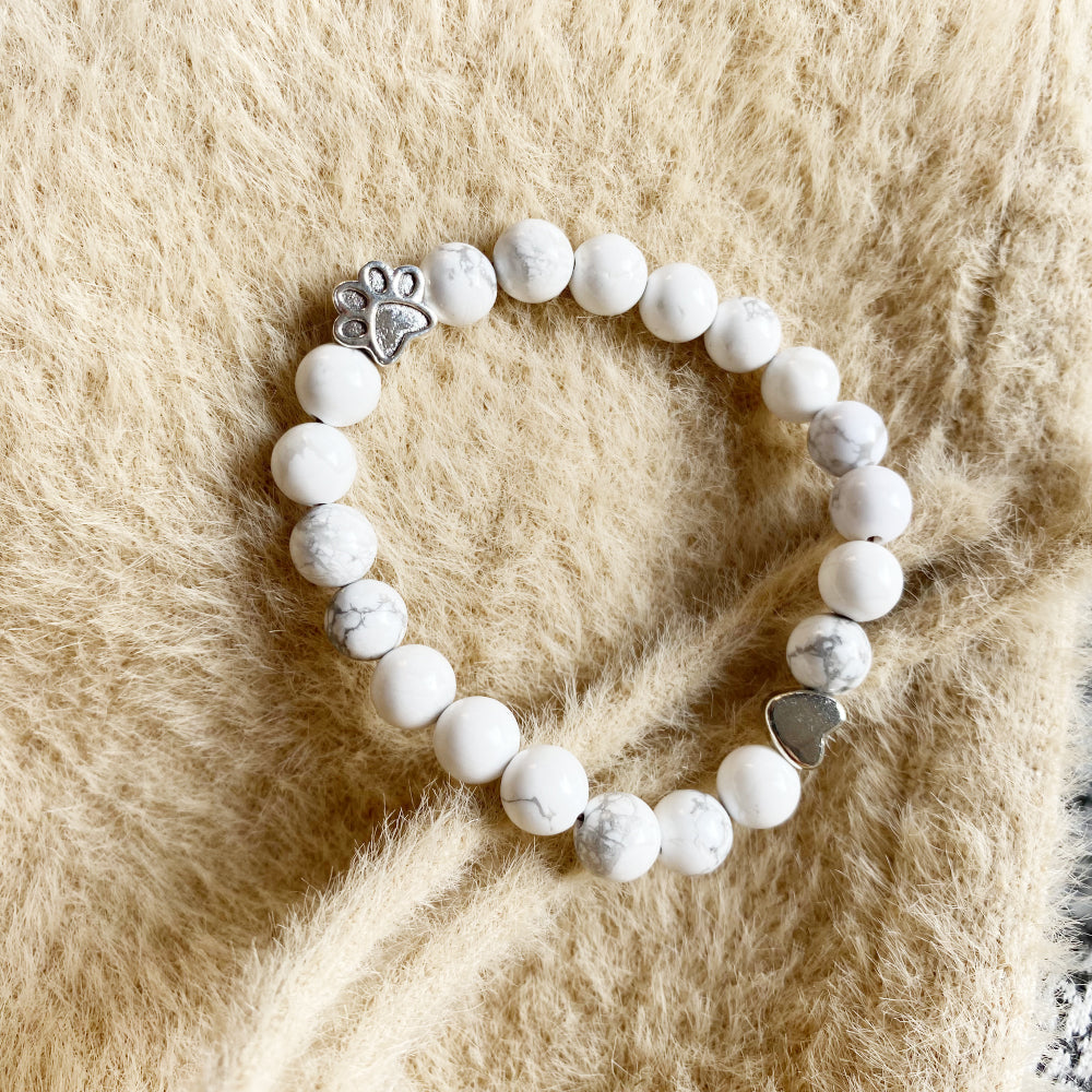 ELARA – Handmade Natural Stone Bracelet with Cute Paw and Heart Charms for a Unique Look-Westeryn