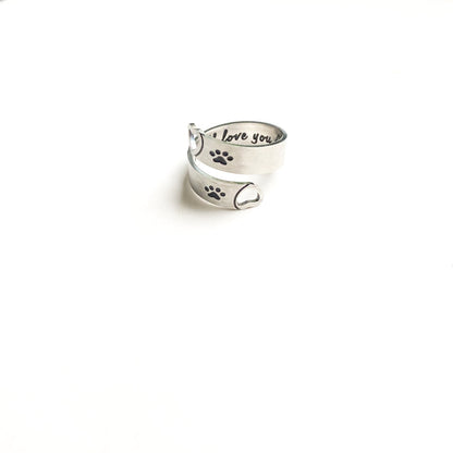 Twilight Paw & Heart Twist Ring