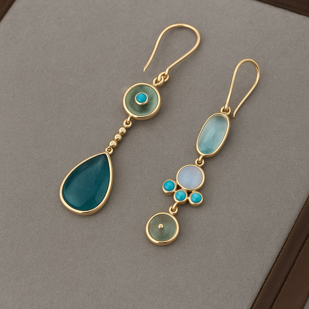 Calista | Drop Earrings with Blue Stones-Westeryn