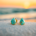 Mediterranean Tears – Turquoise Stone Stud Earrings-Westeryn