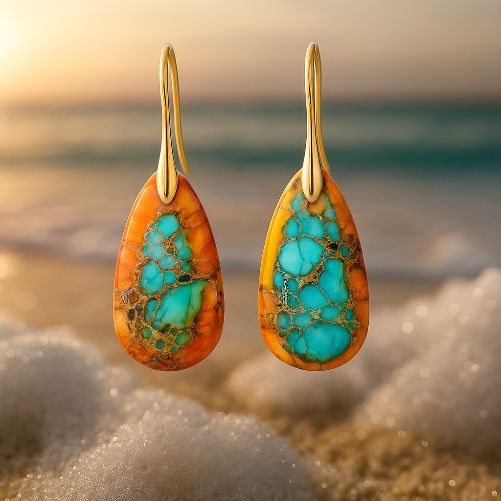 Solenea – Turquoise Flame Earrings-Westeryn