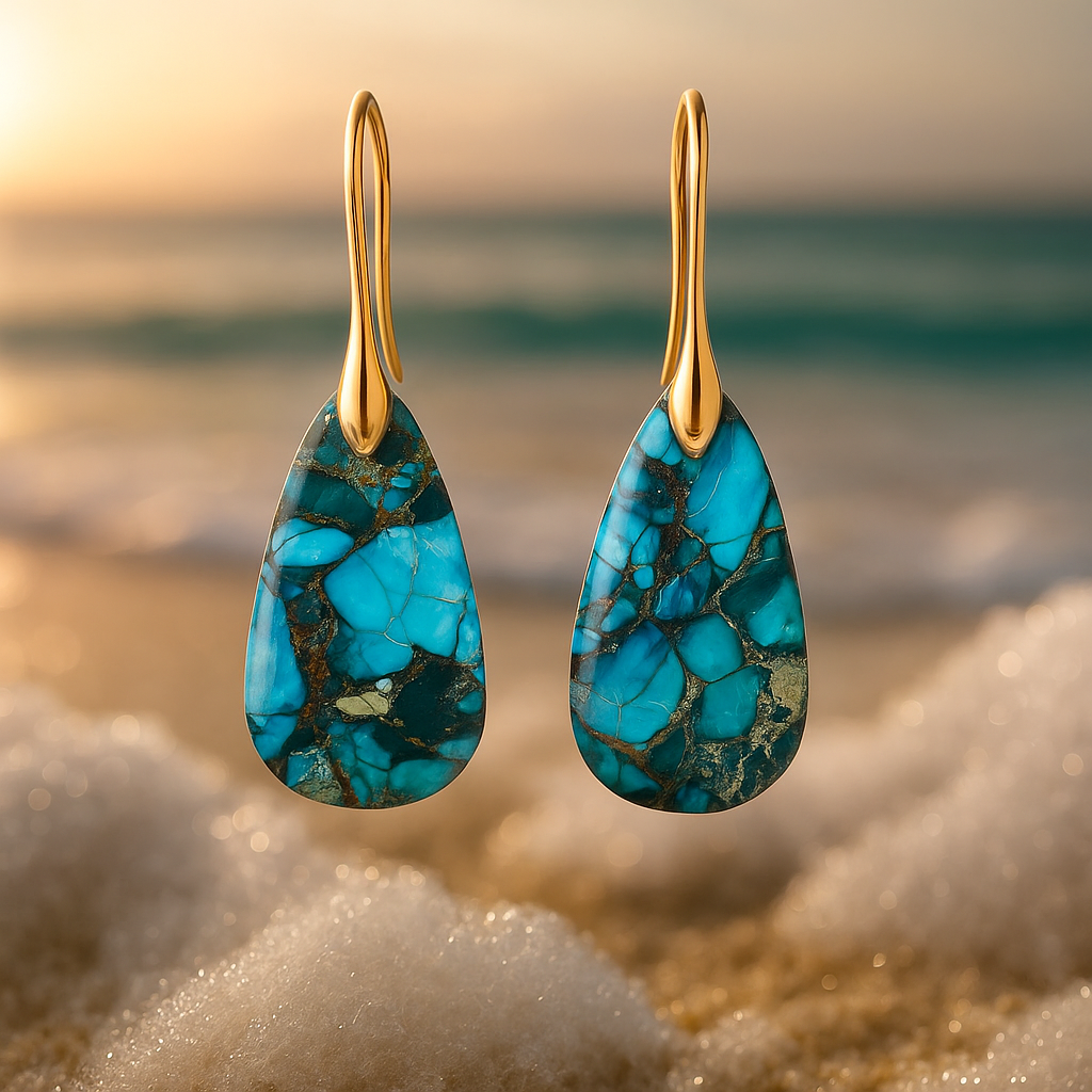 Nivea – Deep Turquoise Earrings-Westeryn