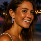 Pearl | Earrings with Lilac Stones-Westeryn