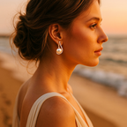 Lorelei | Buttoned earrings with pearl-Westeryn