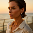Keto | Earrings with square black stones-Westeryn