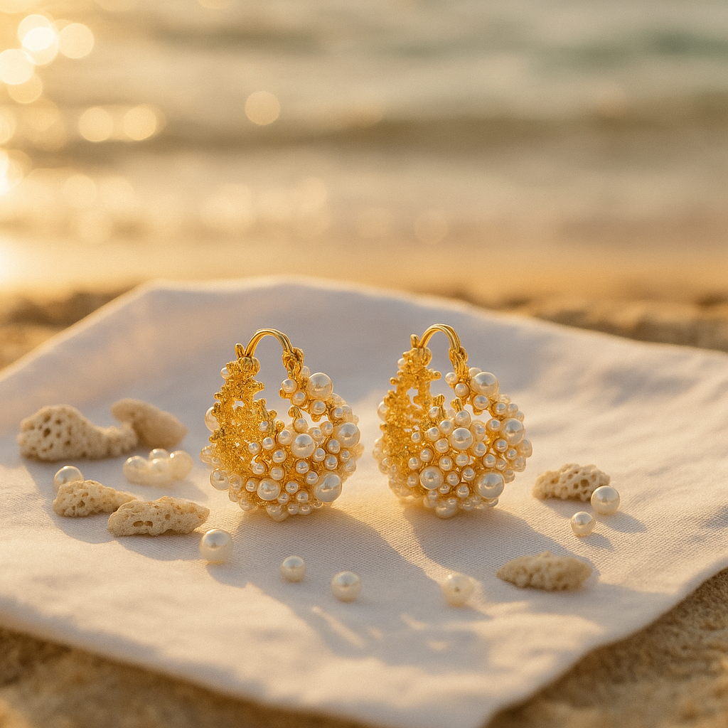 Dione | Golden Dawn Foam Earrings-Westeryn