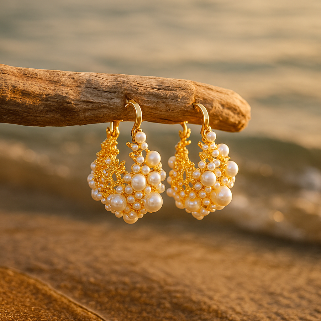 Dione | Golden Dawn Foam Earrings-Westeryn