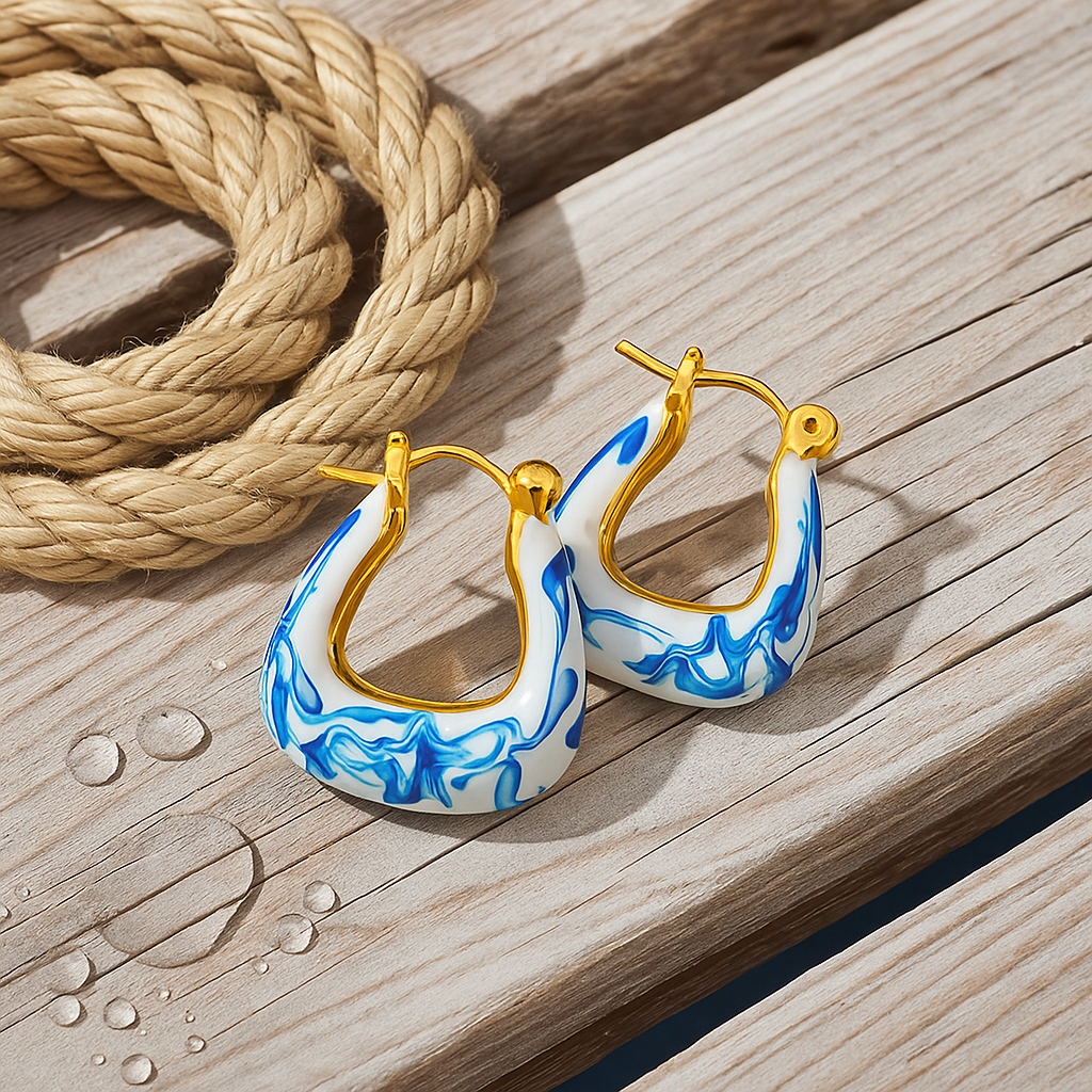 Hama | Golden Wave Foam Earrings-Westeryn