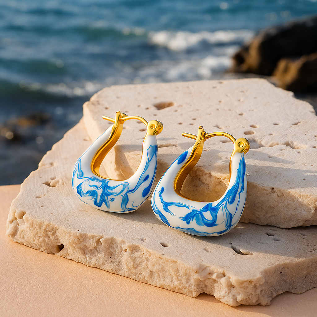 Hama | Golden Wave Foam Earrings-Westeryn