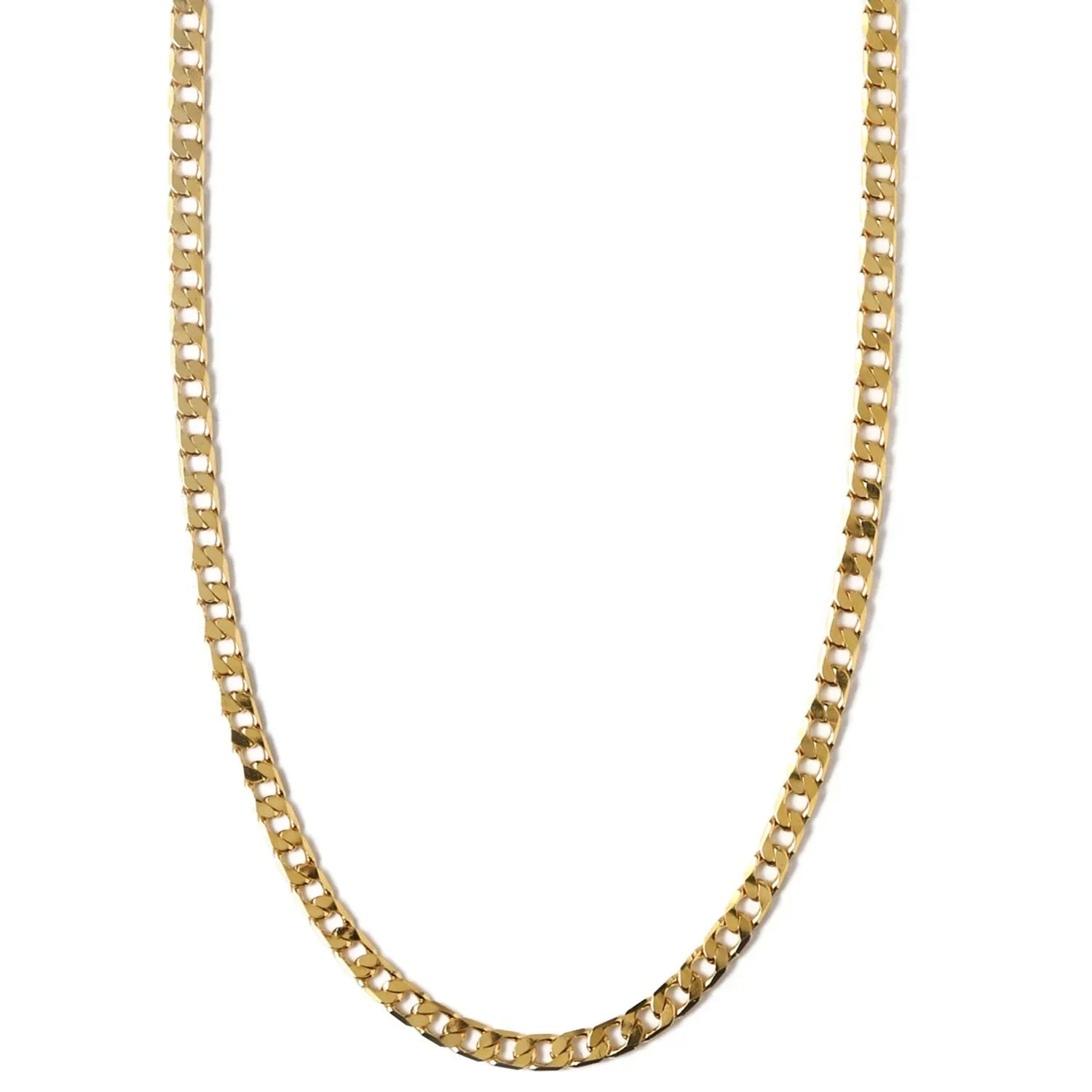 Flat Link Curb Chain Necklace | Gold-Westeryn