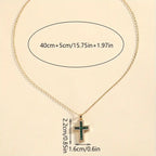 Solene Emerald Cross Pendant Gold Necklace-Westeryn