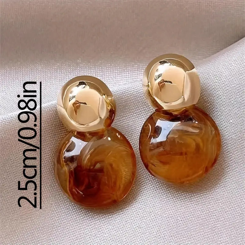 Aurélie Amber Drop Earrings | Gold-Westeryn