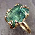 Antique Green Inlaid Glass Ring | Gold-Westeryn