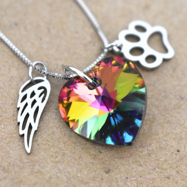 AILA – Rainbow Memorial Necklace with Heart Pendant-Westeryn