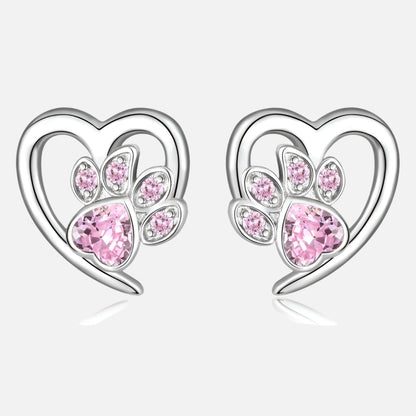 Whimsical Paw Heart Earrings
