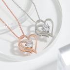 ELENYA – Elegant Adjustable Women's Necklace with Enchanting Double Heart & Sparkling Zirconia for a Stylish Look-Westeryn