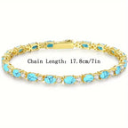 Natural Turquoise Stone Bracelet | Gold-Westeryn