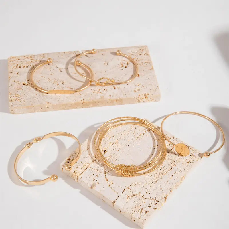 Knotted Elegance Bracelet Set | Gold-Westeryn