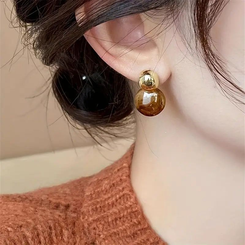 Aurélie Amber Drop Earrings | Gold-Westeryn