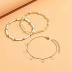 Coastal Charm 3-Piece Layered Anklet Set | Gold-Westeryn