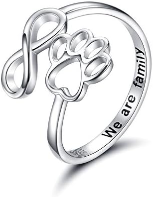 NIVI – Elegant Adjustable Paw Heart Ring Made of Handcrafted 925 Sterling Silver